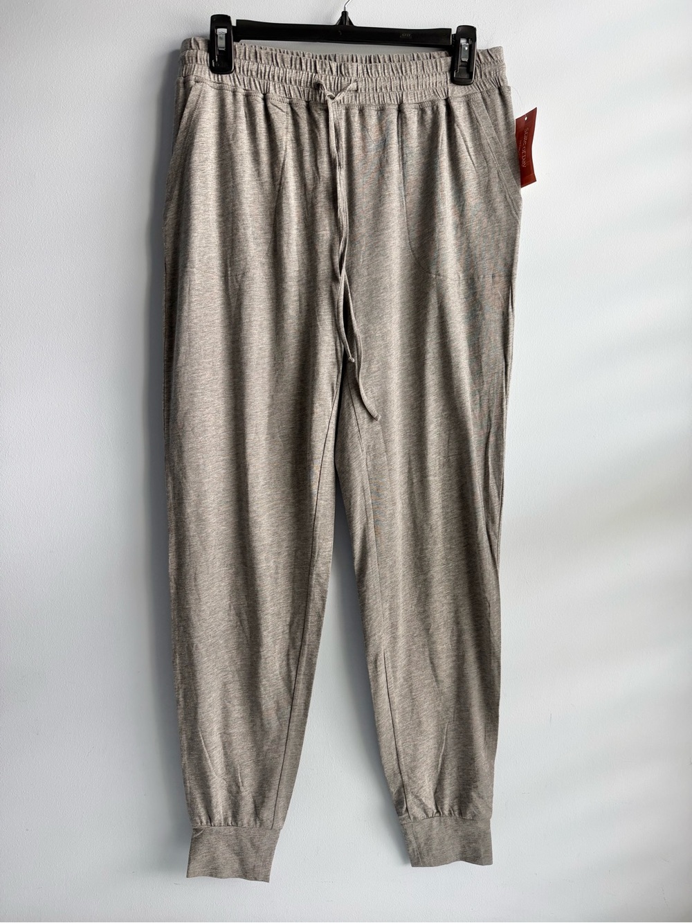 State of Day Women's Pewter Grey Heathered Jogger Knit Pajama Pants Size Small